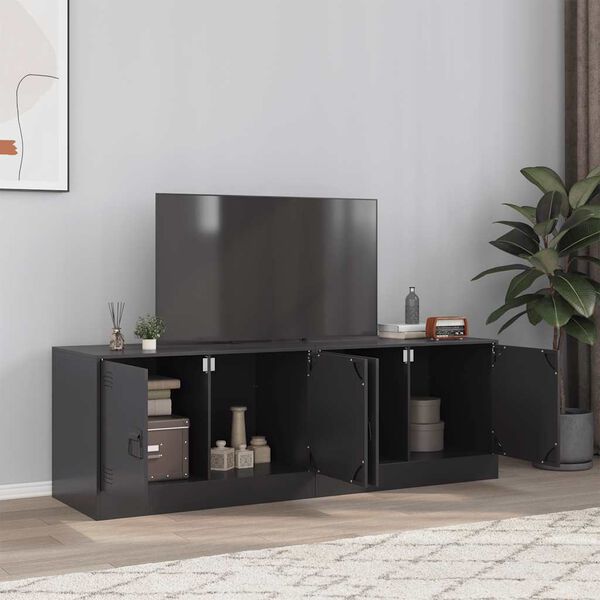 vidaXL Muebles para TV 2 unidades acero negro 67x39x44 cm