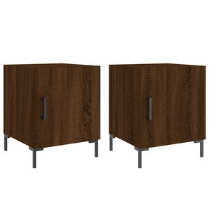 vidaXL Mesitas noche 2 uds madera ingenier&iacute;a marr&oacute;n roble 40x40x50 cm