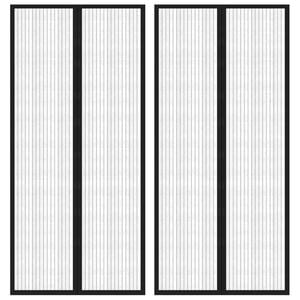 vidaXL Mosquiteras para puerta bloque magn&eacute;tico 2 uds negro 210x90 cm