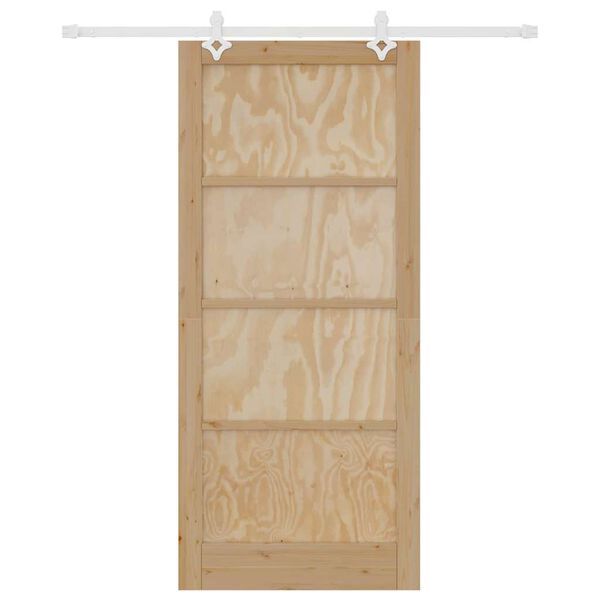 vidaXL Puerta Corredera Marr&oacute;n 93 x 211 cm Madera de pino macizo