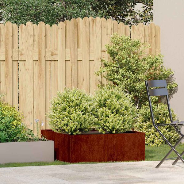 vidaXL Jardinera oxidada acero corten 80x80x30 cm