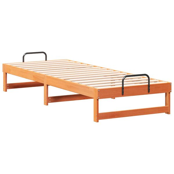 vidaXL Estructura de cama Marrón 80 x 210 cm Madera de pino macizo