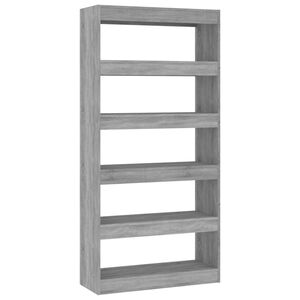 vidaXL Estanter&iacute;a/divisor madera ingenier&iacute;a gris Sonoma 80x30x166 cm