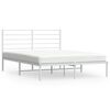 vidaXL Estructura cama sin colch&oacute;n con cabecero metal blanco 150x200cm