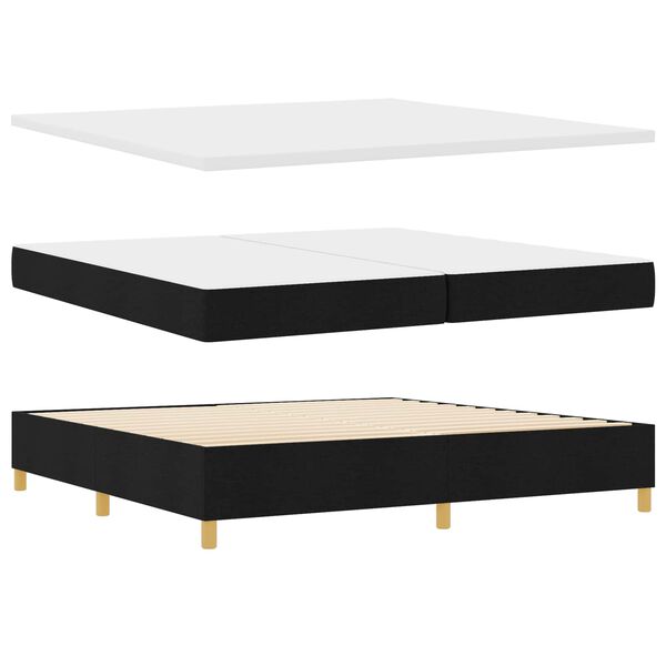 vidaXL Cama tipo Box Spring con colch&oacute;n Negro 200 x 200 cm tela