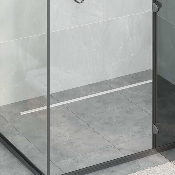 vidaXL Desag&uuml;e de ducha 360&deg; con modelo delgado Plateado 100 cm