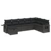 vidaXL Set de sof&aacute;s de jard&iacute;n 8 piezas y cojines rat&aacute;n sint&eacute;tico negro