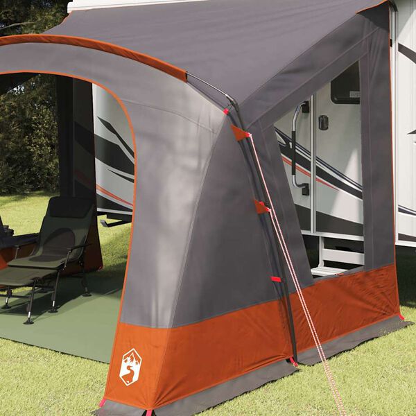 vidaXL Tienda de Caravana con techo Gris y naranja 410 x 275 x 245 cm