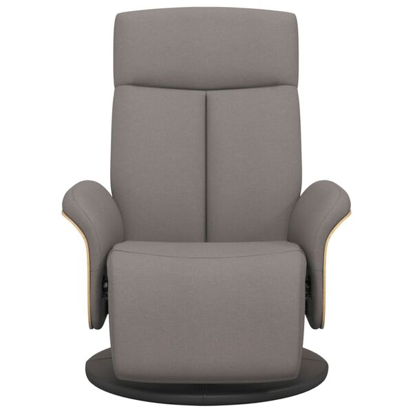 vidaXL Sill&oacute;n reclinable con reposapi&eacute;s tela gris taupe