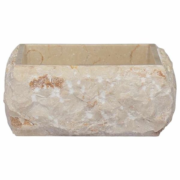 vidaXL Lavabo crema m&aacute;rmol 30x30x13 cm