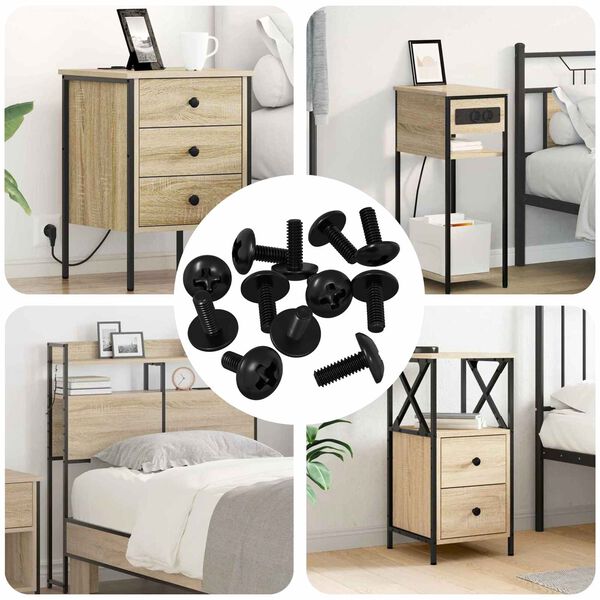vidaXL Tornillos de manga 8182 pcs Negro M4 x 10 mm Hierro