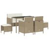 vidaXL Set comedor de jard&iacute;n 6 pzas con cojines rat&aacute;n sint&eacute;tico beige