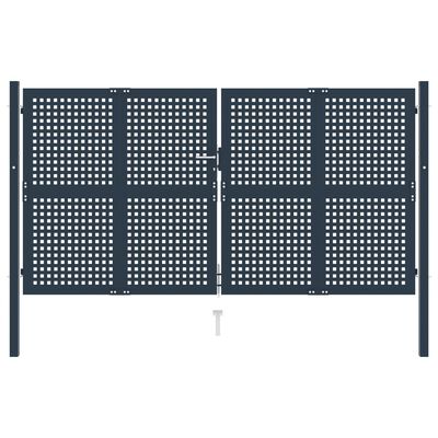 vidaXL Cancela de valla de acero gris antracita 306x200 cm