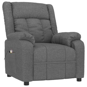 vidaXL Sill&oacute;n de masaje de tela gris oscuro