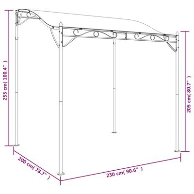 vidaXL Toldo acero y tela gris taupe 2x2,3 m 180 g/m²