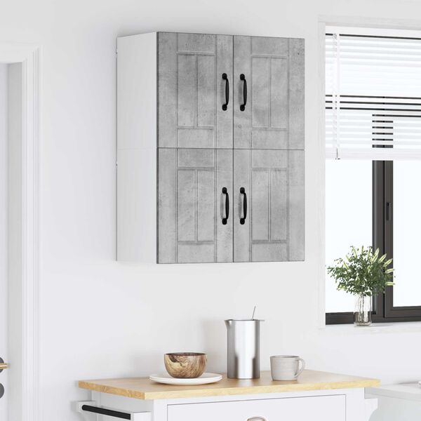 vidaXL Gabinetes de pared de cocina con puerta 2 pcs Gris Concreto