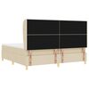 vidaXL Cama tipo Box Spring con colch&oacute;n Crema 200 x 200 cm tela