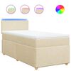 vidaXL Cama box spring con colch&oacute;n tela color crema 90x190 cm