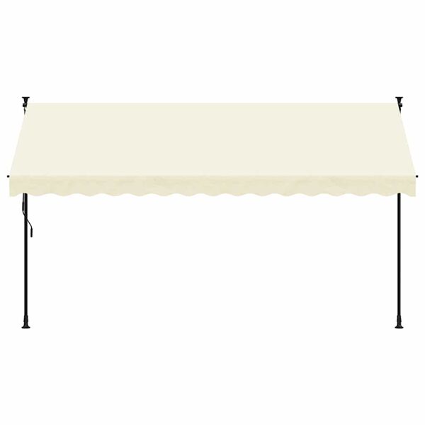 vidaXL Toldo retr&aacute;ctil de tela y acero crema 350x150 cm