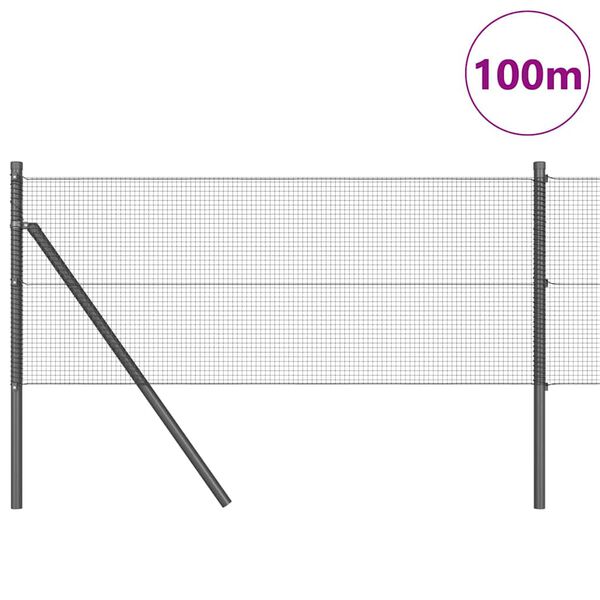 vidaXL Poste de Valla Gris 100 x 0,6 m (malla de 12 x 12 mm)