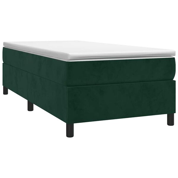 vidaXL Cama box spring con colch&oacute;n terciopelo verde oscuro 90x190 cm