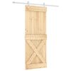 vidaXL Puerta corredera con herrajes madera maciza de pino 80x210 cm
