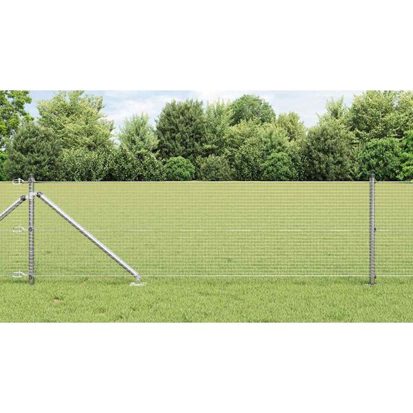 vidaXL Poste de Valla Plateado 50 x 0,8 m (malla de 19 x 19 mm) Acero
