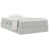 vidaXL Cama con almacenamiento y colch&oacute;n Gris Claro 120 x 190 cm