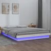 vidaXL Estructura cama LED sin colch&oacute;n madera maciza blanco 160x200 cm