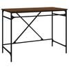 vidaXL Escritorio hierro madera contrachapada marr&oacute;n roble 100x50x75cm