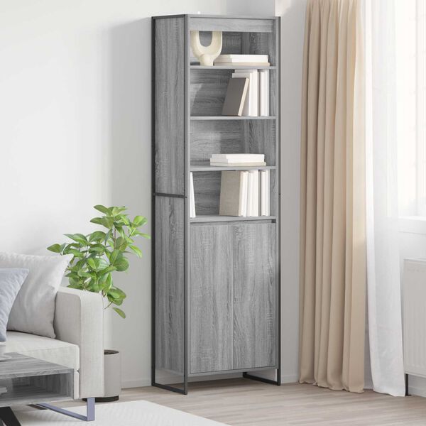 vidaXL Gabinetes Altos 2 pcs Gris Sonoma 60 x 36 x 200 cm