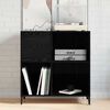 vidaXL Mueble para discos de vinilo Roble Negro 84,5 x 38 x 89 cm