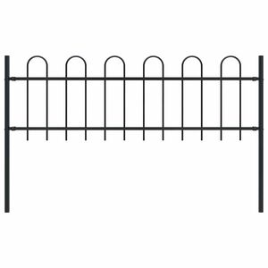 vidaXL Valla de jard&iacute;n BOXTEL con aro superior de acero, 181x60 cm, negro