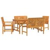 vidaXL Conjunto de Comedor de Jard&iacute;n 5 uds. Marr&oacute;n