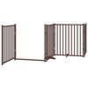vidaXL Puerta de perros plegable 4 paneles madera abeto marr&oacute;n 320 cm