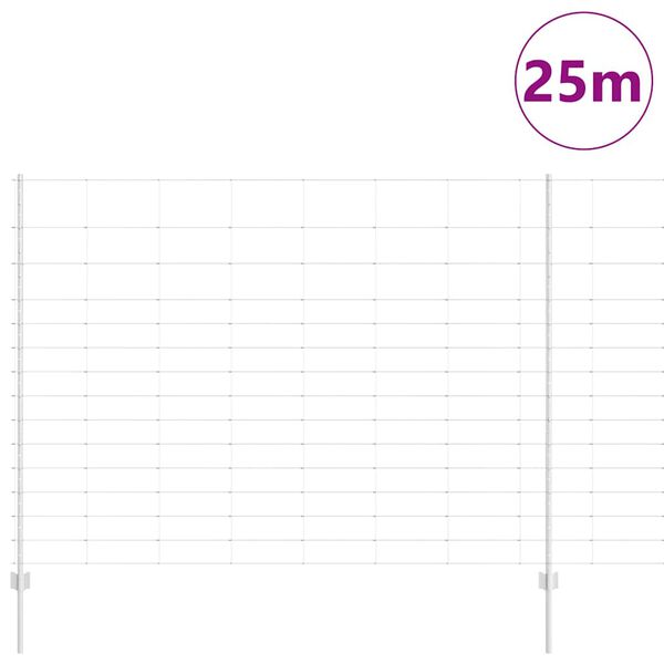 vidaXL Valla con Poste Plateado 1,6 x 25 m Acero