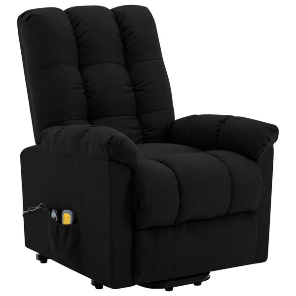 vidaXL Sill&oacute;n de masaje elevable tela negro