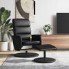 vidaXL Sill&oacute;n reclinable masaje con reposapi&eacute;s cuero sint&eacute;tico negro