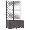 vidaXL Jardinera con enrejado PP marr&oacute;n 80x40x136 cm
