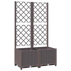vidaXL Jardinera con enrejado PP marr&oacute;n 80x40x136 cm