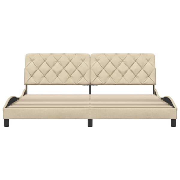 vidaXL Estructura de cama sin colch&oacute;n tela color crema 200x200 cm