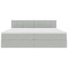 vidaXL Cama con almacenamiento Gris Claro 200 x 200 cm Terciopelo