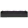 vidaXL Set muebles de jard&iacute;n 9 piezas y cojines rat&aacute;n sint&eacute;tico negro