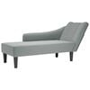vidaXL Chaise longue con reposabrazos derecho tela gris claro