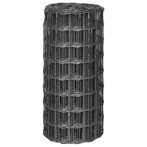 vidaXL Euro Valla de acero gris 25x0,8 m