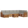 vidaXL Conjunto de sof&aacute;s de exterior 9 uds. Gris Natural y Claro