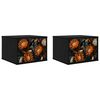 vidaXL Mesita de noche de pared LOCHEM 2 uds. Roble Negro