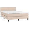 vidaXL Cama box spring con colchón cuero sintético capuchino 140x190cm
