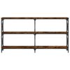 vidaXL Mesa consola madera de ingenier&iacute;a roble ahumado 156x28x80,5 cm