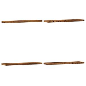 vidaXL Estantes pared 4 uds madera ingenier&iacute;a envejecida 40x20x1,5 cm